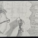 Martin Spillmann: Architekt entwirft vor Ort, 19.5 x 14cm, Bleistift auf Papier