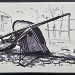 Martin Spillmann: Pause in den Familiengärten, 21 x 14cm, Fineliner auf Papier