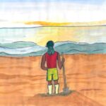 Renate Baschek: Strandarbeiter in Marataizes, Brasilien